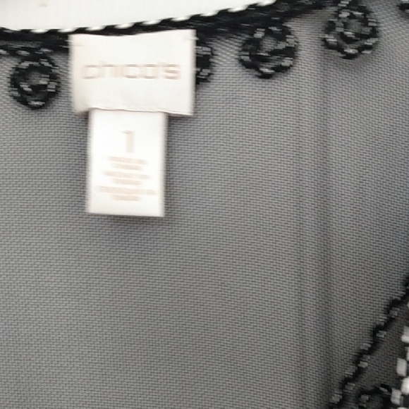 Embroidered Sheer Luxe Bolero Open Jacket Chicos Size 1 or US M 8-10 NWOT - Picture 5 of 13